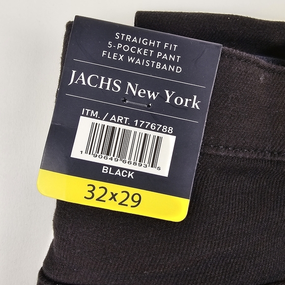 Jachs New York Men’s Straight Fit Flex Waistband 5 Pocket Black Pant Size 32x29 - Picture 7 of 7